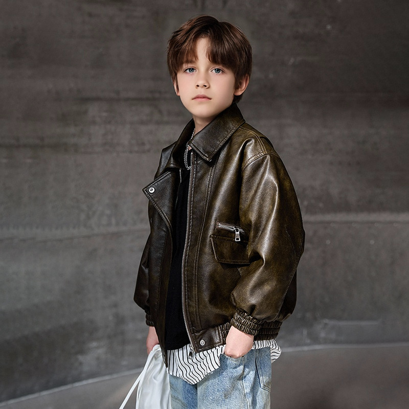 Streetwear Brand Designer - Jaket Anak Laki-Laki Warna Hijau Tua