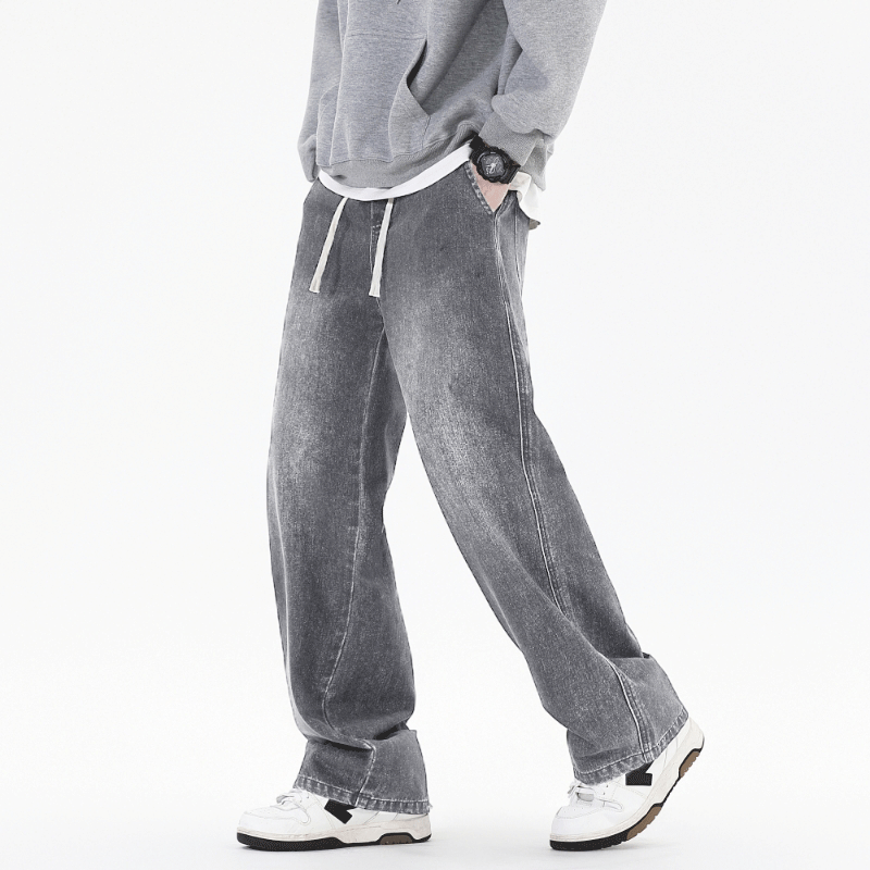 Streetwear Clothing Brand - Celana Jeans Longgar Pria Gaya Korea