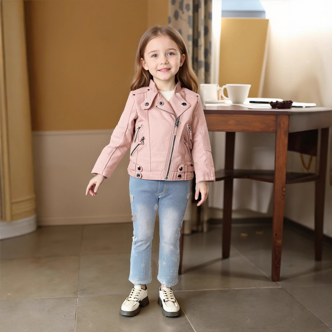 Jaket Kulit PU Anak Perempuan  - Brand Of Streetwear ulasan dan harga