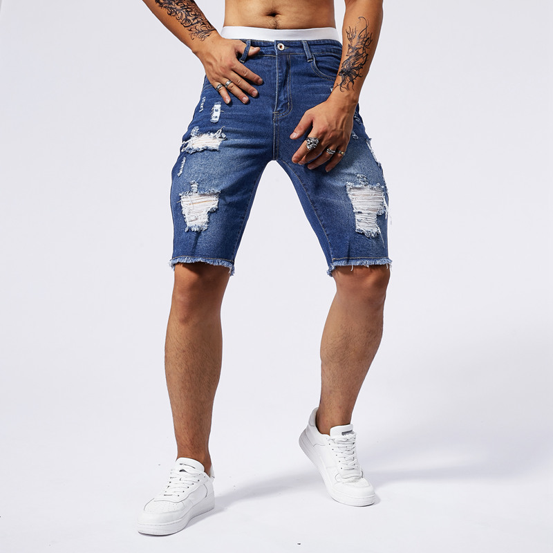 Celana Pendek Denim Robek Pria - Brand Of Streetwear ulasan dan harga