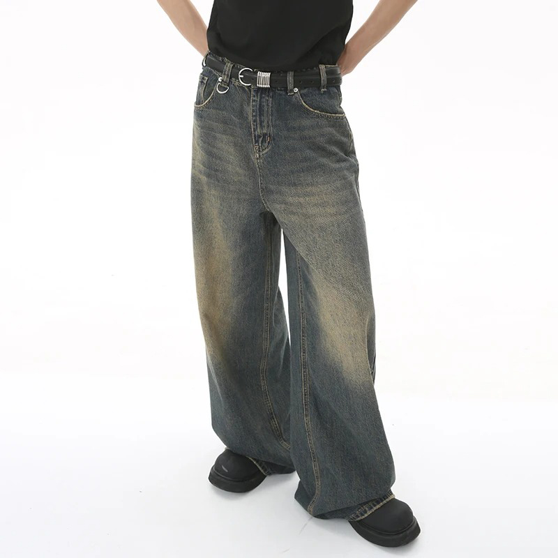 Celana Denim kaki lurus pria,  - Streetwear Brand Popular ulasan dan harga